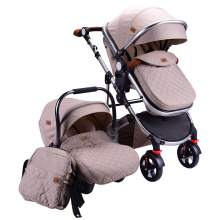 Baby Partroller 2019 China Baby Baby Factory Factory Mom Mom Mom Stroller 2019 / Aluminium Alliage en cuir Tissu en cuir 3-en-1 Babystroller /